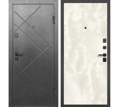 Входная металлическая дверь Форпост 7 Штамп Букле Графит Перламутр