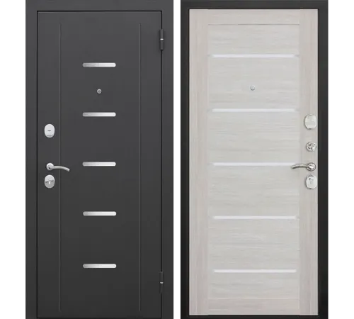 Входная металлическая дверь Гарда Муар Царга Лазер Лиственница беж