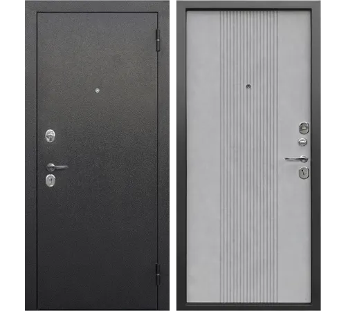 Входная металлическая дверь Гарда Нова Серебро бетон снежный